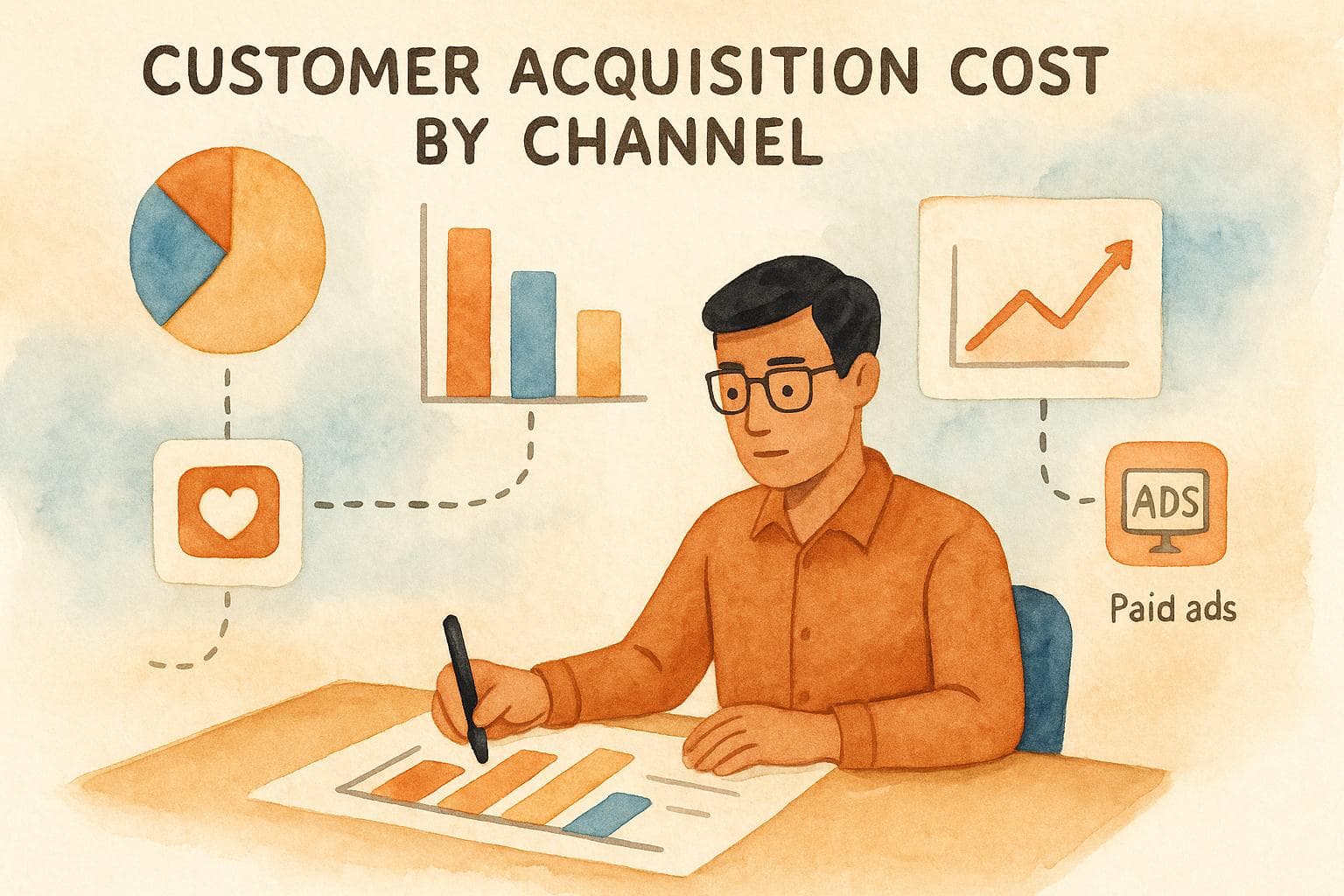 Customer acquisition cost by channel analysis
