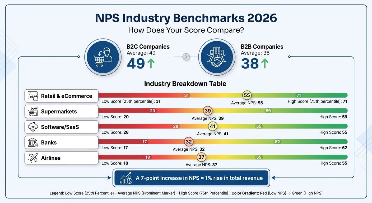 NPS Industry Benchmarks 2026: Average Scores by Sector